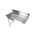 image of Klinger's Trading UDT48R 48" Undercounter Soiled Dishtable w/ Sink On Left, 24" Drainboard