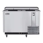 image of Koolmore KM-BOC50-SS Bottle Cooler, 50" Width, 14 Cu Ft, Stainless Steel, 115V, 33‑40°F, 4 Casters