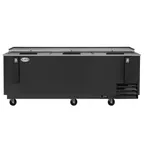 image of Koolmore KM-BOC95-BK Bottle Cooler, 95", 30 cu ft, Black, Opener, 6 Casters, 33‑40°F, 115V ETL