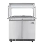 image of Koolmore KM-RBT-36CSFG 36" 2 Doors Refrigerated Pizza Prep Table w/ Sneeze Guard