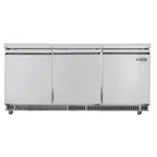 image of Koolmore KM-RBT-72C 72" 3 Doors Refrigerated Pizza Prep Table, 15 Pans with Covers