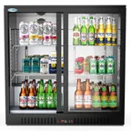 image of Koolmore BC-2DSL-BK Cooler, 35" W x 20.5" D x 35" H, 7.4 cu ft, Black, Sliding Doors, Temp Display