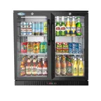 image of Koolmore BC-2DSW-BK Back Bar Cooler, Dual-Section 35"×20"×35" Black 7.4 Cu Ft Swing Doors, LED