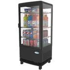 image of Koolmore CDCU-3C-BK Countertop Case, 16¾" Wide, 3 cu ft, Black, Temp, LED, 3 Shelves, Glass Doors