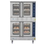 image of Koolmore KM-DCCO54-NGC 38" Full Size Natural Gas Convection Oven w/ (2) Decks, Casters, 108.000 BTU