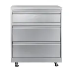 image of Koolmore KM-OKS-CAB3 Outdoor Kitchen Cabinet, 32"W, (3) Drawers, Stainless Steel
