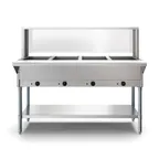 image of Koolmore KM-OWS-4SG 58"Electric Steam Table with Undershelf and Sneeze Guard, (4) Open Wells