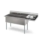 image of Koolmore KM-SC182414-24R3 81" Three Compartment Sink, 18"W x 24"L Bowl With Right-Hand Drainboard