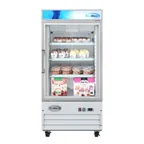 image of Koolmore MDF-1GD-9C-WH 26" Glass Door Merchandiser Freezer, 9 cu ft, White, Temp Control, 3 Shelves