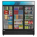 image of Koolmore MDR-3GD-63C 70" 3-Section Merchandiser Refrigerator, 56 cu. ft.