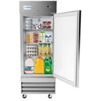 image of Koolmore RIR-1D-SS-19C 29" 1-Solid Door Reach-In Refrigerator, 15.5 cu. ft., Bottom Mounted
