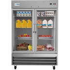 image of Koolmore RIR-2D-GD 54" 2-Glass Door Reach-In Refrigerator, 47 cu. ft., Bottom Mounted
