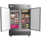 image of Koolmore RIR-2D-SS 54" 2-Solid Door Reach-In Refrigerator, 47 cu. ft., Bottom Mounted