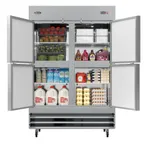 image of Koolmore RIR-2D-SSHD 54" 4-Half Solid Door Reach-In Refrigerator, 47 cu. ft., Bottom Mounted, Stainless Steel