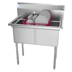 image of Koolmore SB151512-N3 36" Two Compartment Sink, 15"W x 15"L Bowl Without Drainboard
