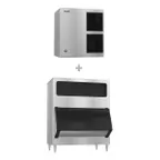 image of Hoshizaki KM-1100MAJ/B-1300SS Air Cooled Crescent 1087 lb Ice Machine with Bin, 1304 lb Storage