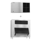 image of Hoshizaki KM-1301SAJ/B-1500SS Air Cooled Crescent 1365 lb Ice Machine with Bin, 1500 lb Storage