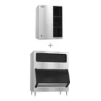 image of Hoshizaki KM-1340MAJ/B-1300SS Air Cooled Crescent 1275 lb Ice Machine with Bin, 1304 lb Storage