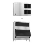 image of Hoshizaki KM-1900SWJ3/B-1300SS Water Cooled Crescent 1880 lb Ice Machine with Bin, 1304 lb Storage