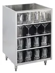 image of Krowne KR-G18 18" Underbar Glass Rack Storage Unit w/ 3 Shelves, Open Top, Galvanized Back