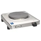 image of Cadco KR-S2 11-1/2" Electric Countertop Hotplate w/ (1) Solid Burner, Stainless Steel, Infinite Controls, 1.5 kW, 120v