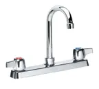 image of Krowne 13-802L Silver Series Low Lead Deck Mount Faucet w/ 8" Centers, 8.5" Gooseneck Spout