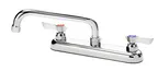 image of Krowne 13-806L Silver Series Low Lead Deck Mount Faucet w/ 8" Centers, 6" Swing Spout