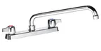 image of Krowne 13-810L Silver Series Low Lead Deck Mount Faucet w/ 8" Centers, 10" Swing Spout