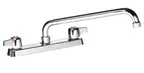 image of Krowne 13-812L Silver Series Low Lead Deck Mount Faucet w/ 8" Centers, 12" Swing Spout