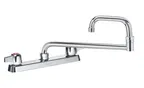 image of Krowne 13-818L Silver Series Double-Jointed Deck Mount Faucet w/ 8" Centers, 18" Spout