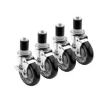 image of Krowne 28-124S Krowne 1-1/2" Stem Caster, Swivel with Lock, 5" Diameter