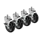 image of Krowne 28-145S Krowne Threaded Stem Caster, Swivel with Brake, 5" Diameter