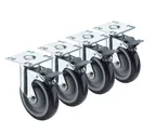 image of Krowne 28-260S Krowne Heavy Duty Plate Caster with Front Brake
