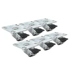 image of Krowne BC-131 Casters, 1" Ultra Low Profile with Brakes (Set of 6), Plate