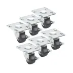 image of Krowne BC-133 Casters, 2" Low Profile with Brakes (Set of 6), Plate