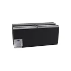 image of Krowne BC72-BG 72" Flat Top Bottle Cooler w/ 2 Sliding Lids, 4 Divider Racks, Black