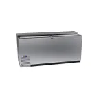 image of Krowne BC72-SS 72" Stainless Steel Flat Top Bottle Cooler w/ 2 Sliding Lids, 4 Divider Racks