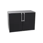 image of Krowne BR48 48" Refrigerated Back Bar Cabinet w/ 3 Solid Doors, 4 Shelves, Black, 48"W x 24"D