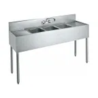 image of Krowne CS-1872 72" Three Compartment Sink, 10"W x 14"L Bowl With 2 Drainboards