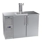 image of Krowne DB52 52" Draft Beer Cooler w/ 2 Kegs, 1 Dual-Tap Tower, Two-Section