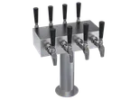 image of Krowne KDSTC-4S Tap Tower, 12" OA, Glycol‑Cooled Stainless Steel, 8 Faucets (No Handles), 7‑12 Taps