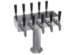 image of Krowne KDSTC-5S T-Head Tap Tower, 15" OA Glycol Cooled, Stainless Steel, 10-Tap Draft Beer Dispenser