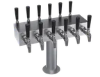 image of Krowne KDSTC-6S T-Head Tap Tower, 12-Tap Counter, 18" OA, Glycol-Cooled, Stainless Steel Finish