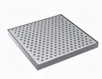 image of Krowne KDT-8X8S Drip Tray, 8"W X 8"D, Brushed Stainless Steel