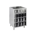 image of Krowne KR-G24 24" Underbar Glass Rack Storage Unit w/ 3 Shelves, Open Top, Galvanized Back