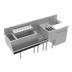 image of Krowne KR24-MT74-10 74" Sink Combo Underbar Ice Bin/Cocktail Station w/ 10 Circuit - Left
