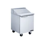 image of Kool-It KST-27-1 27" One Section Sandwich / Salad Prep Table w/ 1 Door, 8 Pans