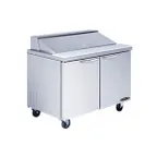 image of Kool-It KST-48-2 48" Two Section Sandwich / Salad Prep Table w/ 2 Doors, 12 Pans