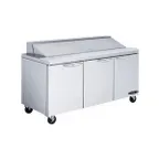 image of Kool-It KST-72-3 72" Two Section Sandwich / Salad Prep Table w/ 3 Doors, 18 Pans