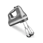 image of KitchenAid KHM6118CU 6-Speed Hand Mixer with Flex Edge Beaters, Contour Silver